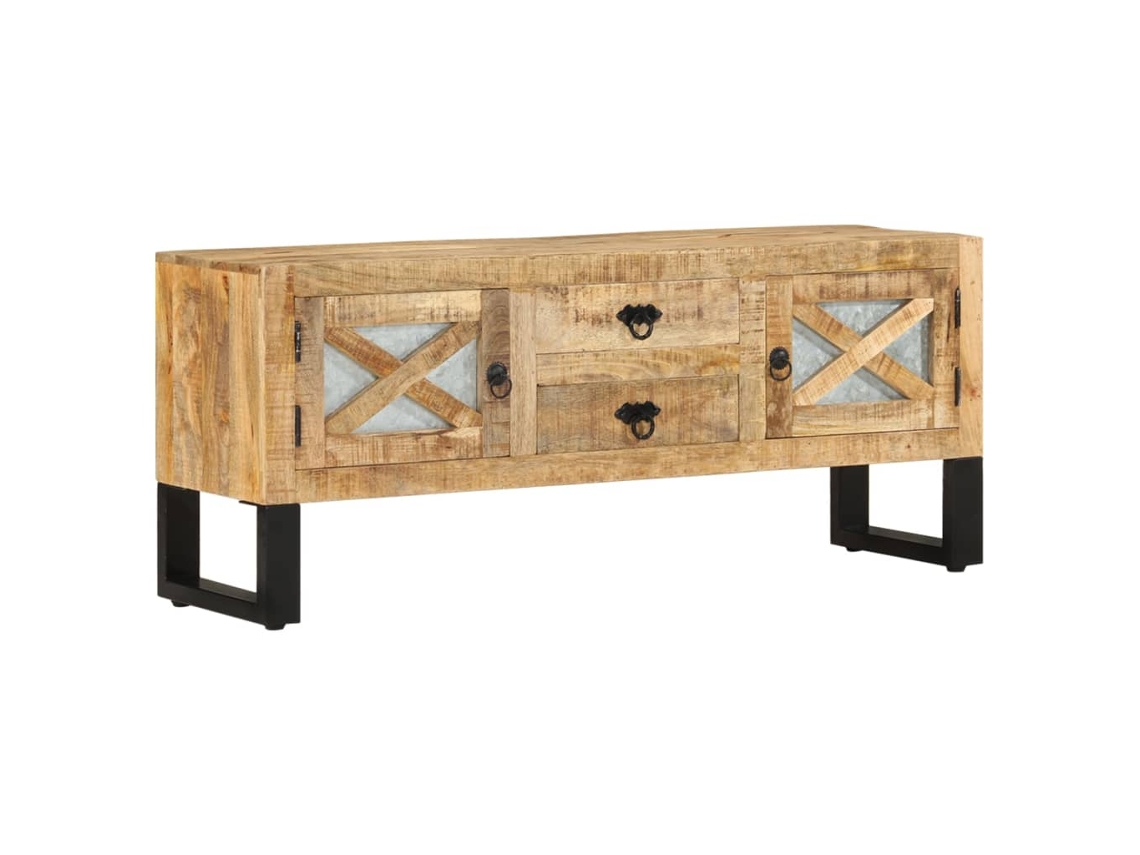 Vidaxl Móvel De Tv 110x30x45 Cm Madeira De Mangueira Áspera