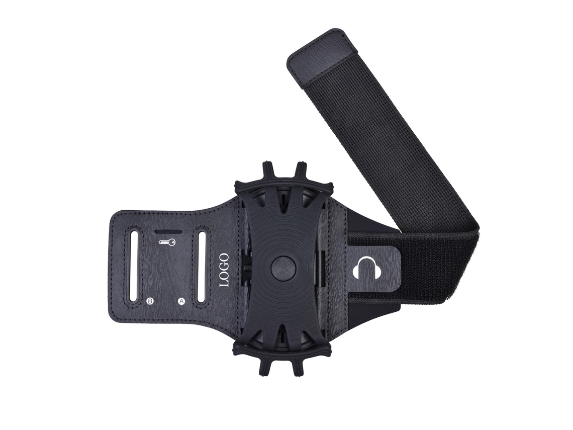 Braçadeira Esportiva Para Corrida Com Suporte Para Celular, Giratória E Removível, Com Chaveiro.