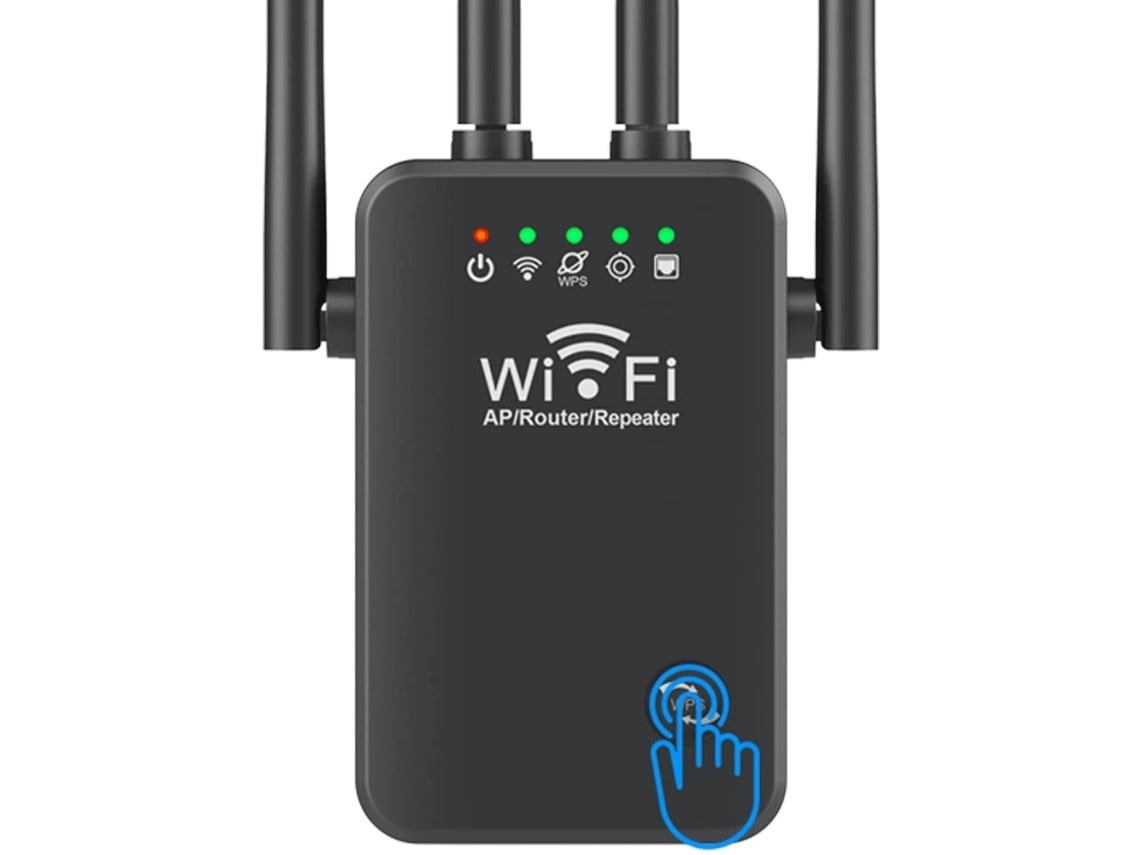 Extensor de sinal Wifi Amplificador para cobertura de 9.985 pés² e suporta mais de 50 dispositivos.