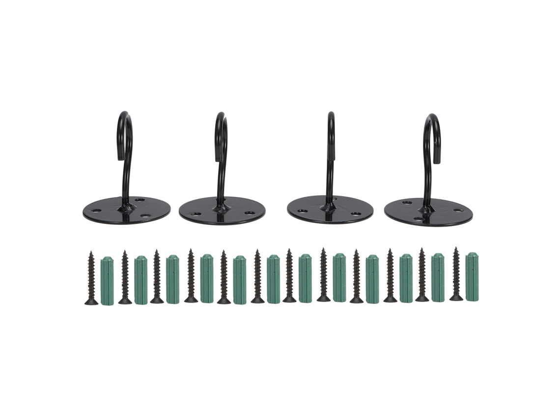 4 pcs ganchos de teto de metal parede para vasos, plantas, lanternas e sinos de vento preto | S/MARCA