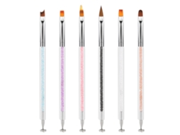 Pincel De Esmalte De Unhas Com Duas Pontas Para Arte Em Unhas - Pen De Carving E Pintura (7 6 Peças)