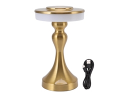 Lâmpada de mesa led portátil recarregável touch 3 níveis de temperatura de cor ouro S/MARCA