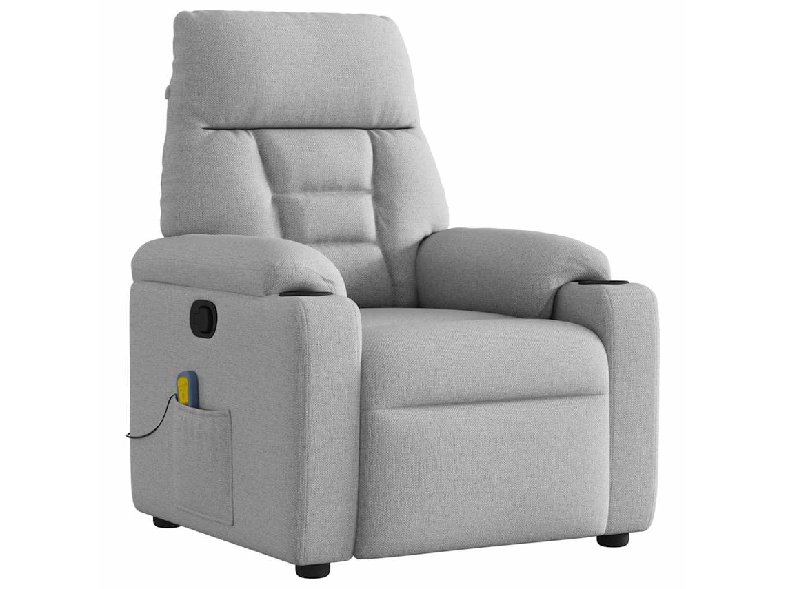 Poltrona de massagens reclinável VIDAXL Cinzeto Tecido