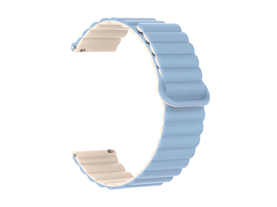 Pulseira magnética de silicone compatível com smartwatches Huawei GT6 GT5 e Samsung, bicolor azul Nevoa e Estrela, 22 mm