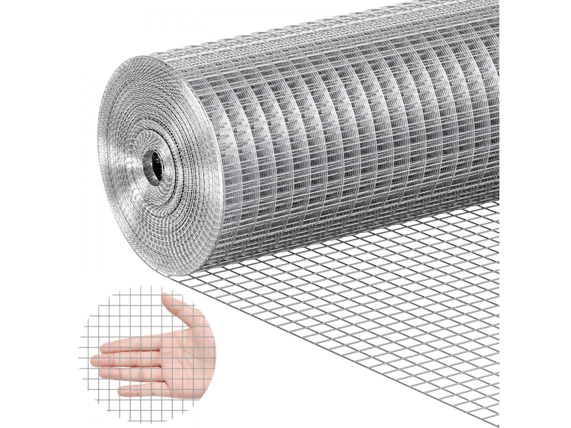 Conjunto De Rede Galvanizada 610mm X 7,62m Para Proteção De Jardins E Animais Tekmaquinas