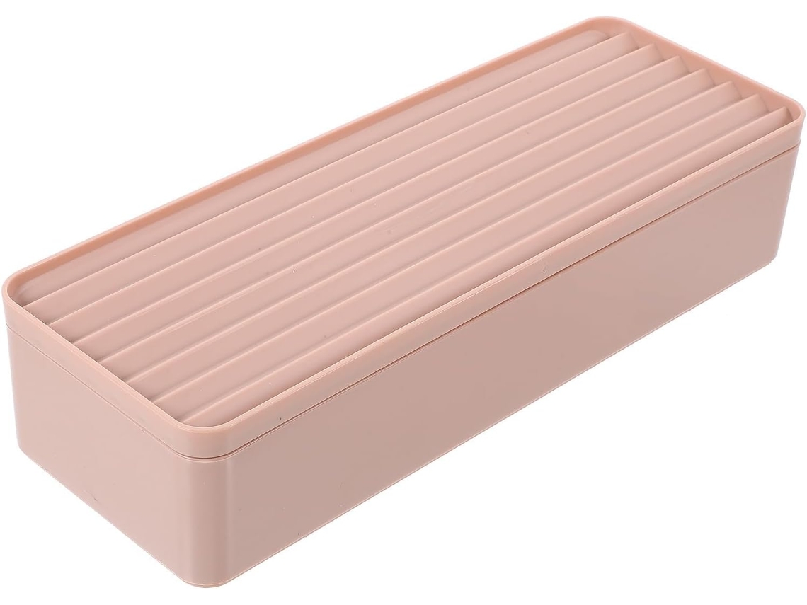 Caixa Organizadora De Cabos Ps Rosa, Com Compartimentos, Para Mesa.