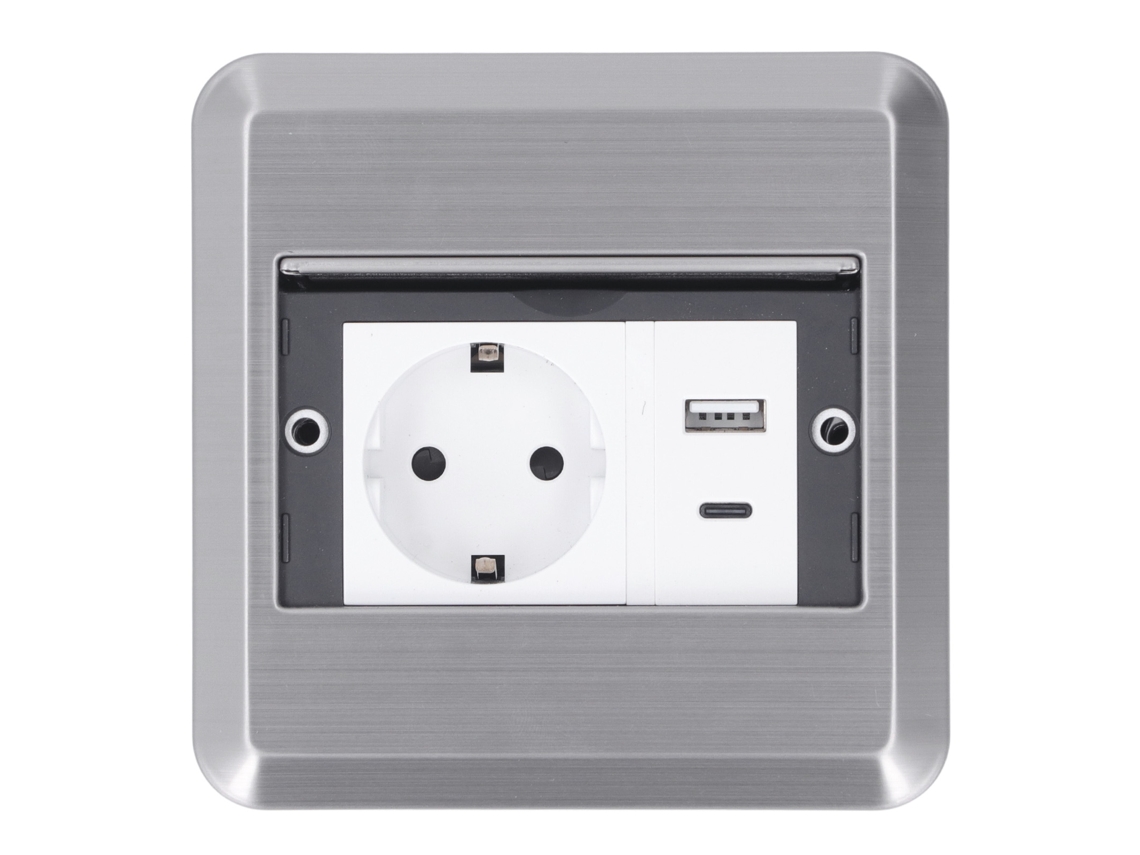 Tomada De Piso Embutido 16a Com Usb C Ac250v
