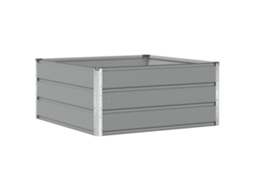 Conjunto 1 Vaso De Jardim Vidaxl Cinzento-claro Aço (100 X 100 X 45 Cm)