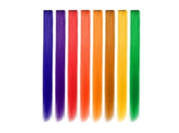 8pcs de extensões de cabelo sintético em cores diferentes
