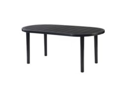 Mesa Oval Reciclada Exterior 180x90 Cinza Vulcânico Olot Garbar