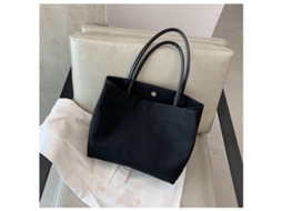 Bolsa tote preta com alças em couro sintético, fecho de pressão, interior espaçoso AQUAFORGE