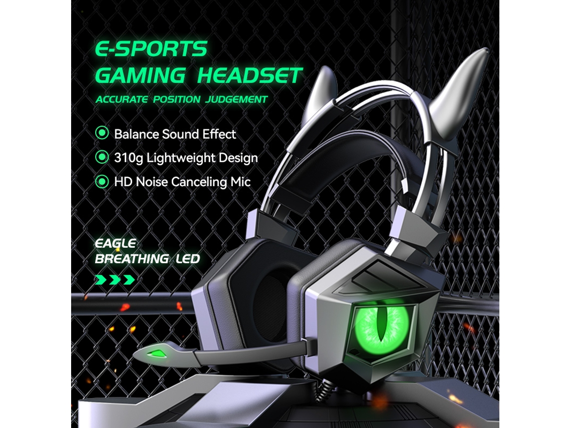 Fone de Ouvido Gamer com Fio, Microfone de Alta Definição Integrado e Suporte para Som Estéreo 3d. MDUG