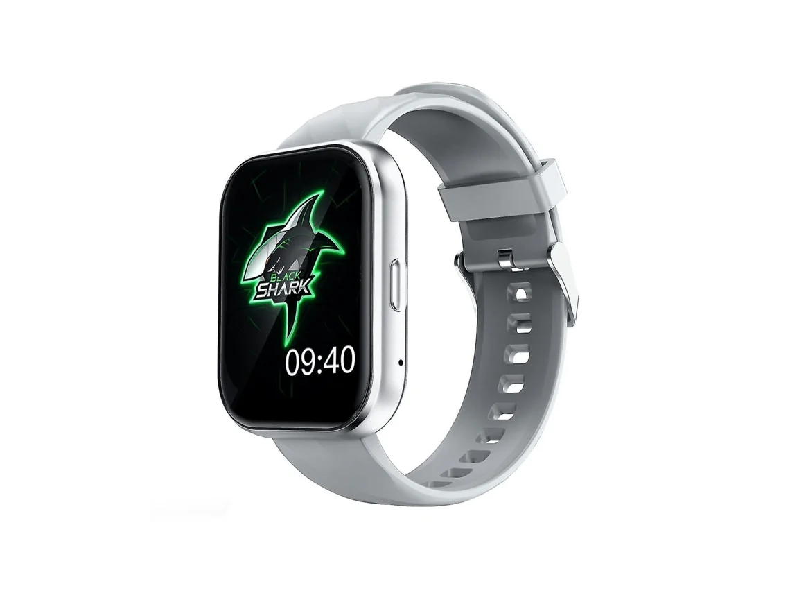 Relógio inteligente Xiaomi Black Shark GT Neo da Giyopower com mostrador prateado e pulseira de silicone de 51 mm. Ly Ebike