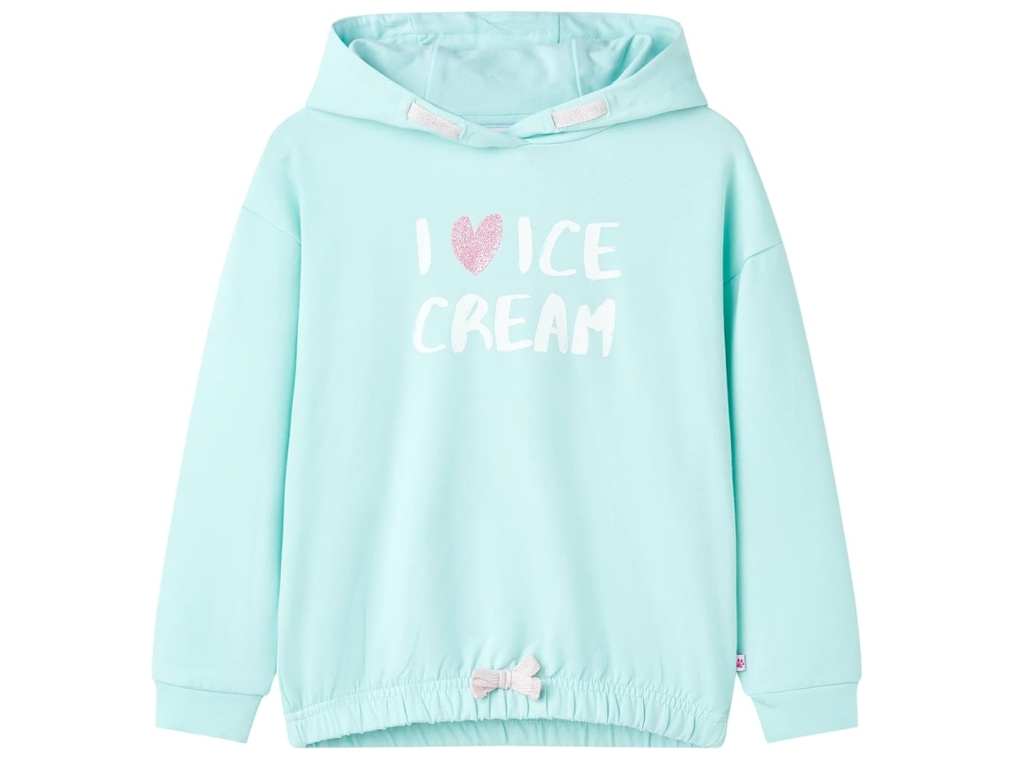Sweatshirt Para Criança Com Capuz Ciano-claro 104