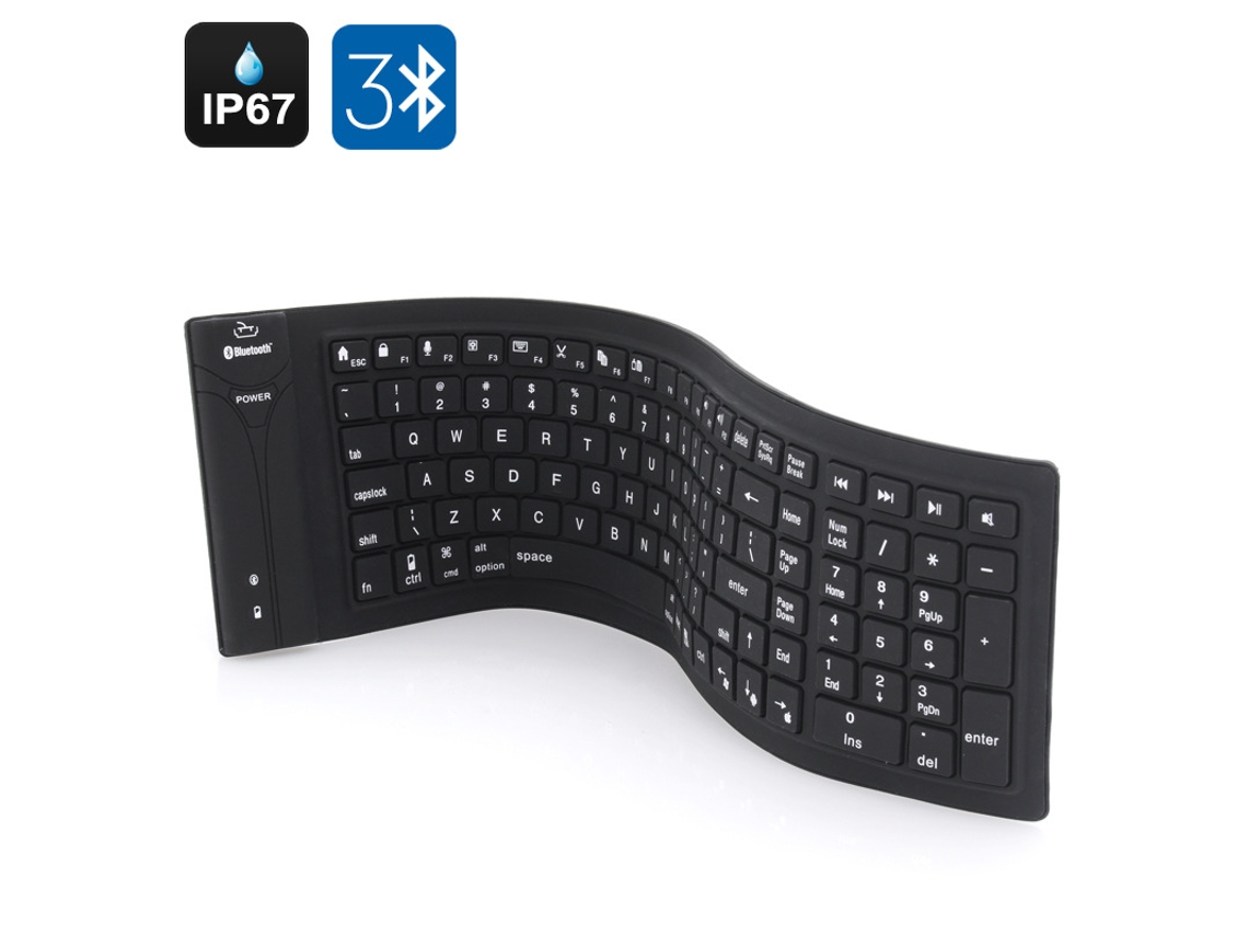 Teclado Dobrável Eifson Teclado De Silicone Bluetooth Ip67, Compatível Com Pc, Mac, Android Ios