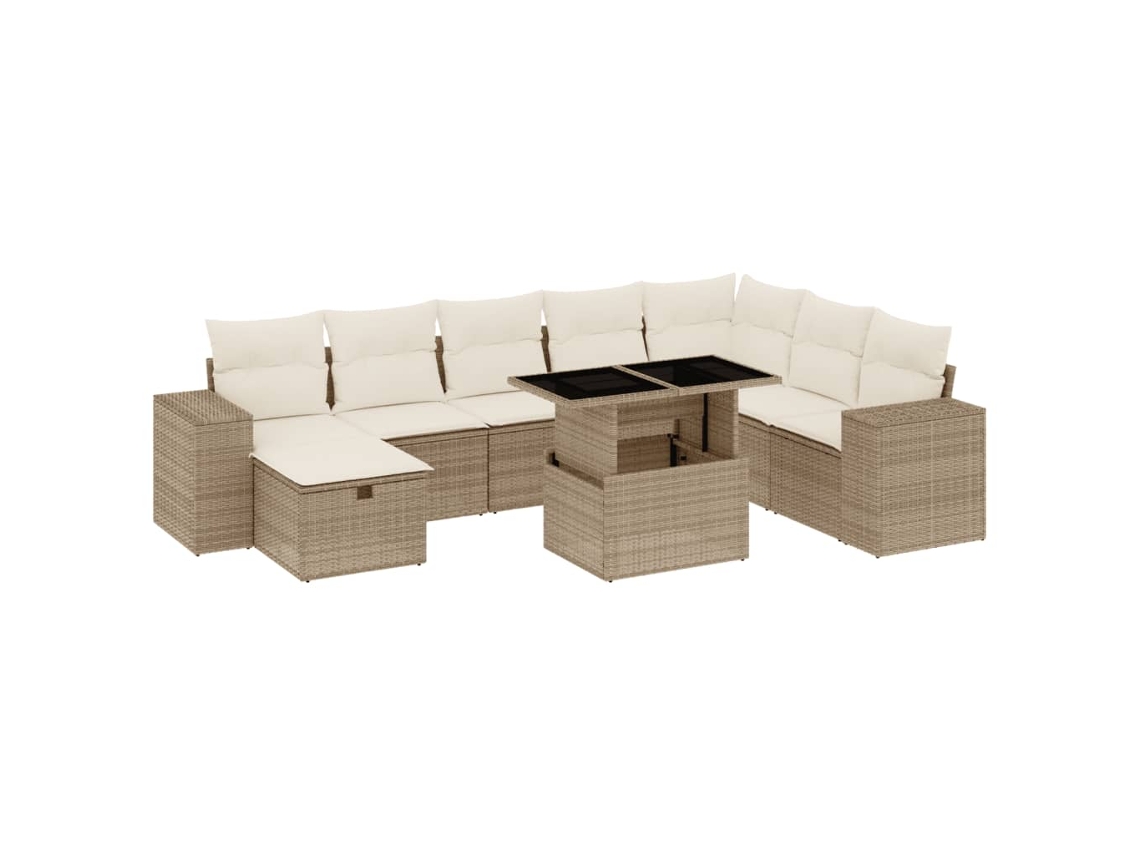 Garden Sofa Set, Garden Sofa Sets Vidaxl Bege Rattan / Vime (n/a)
