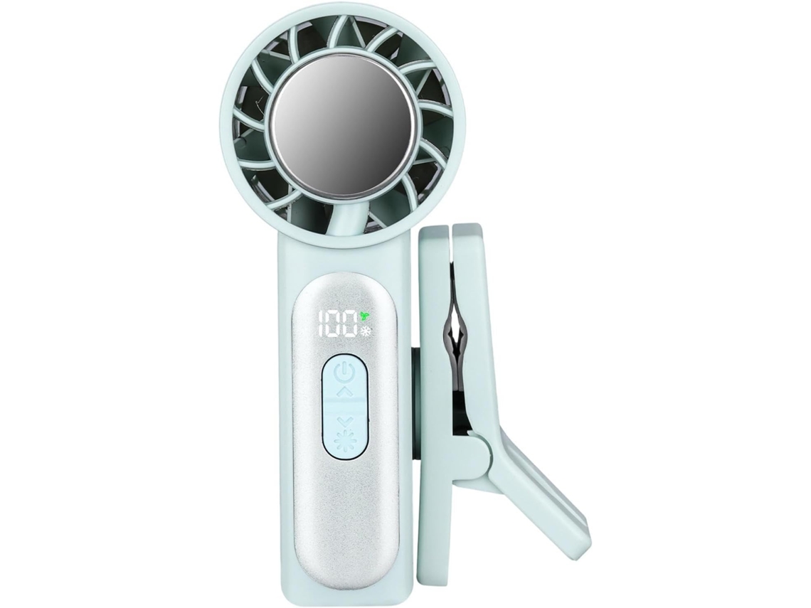 Ventilador Portátil Com Clipe, Visor Led Ajustável, Mini
