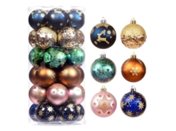 30pcs Bolas de Natal Inquebráveis 6cm em Plástico com S/MARCA