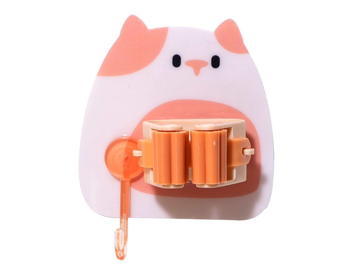 Ganchinho de Parede para Vassouras e Mops com Design de Gato | S/MARCA