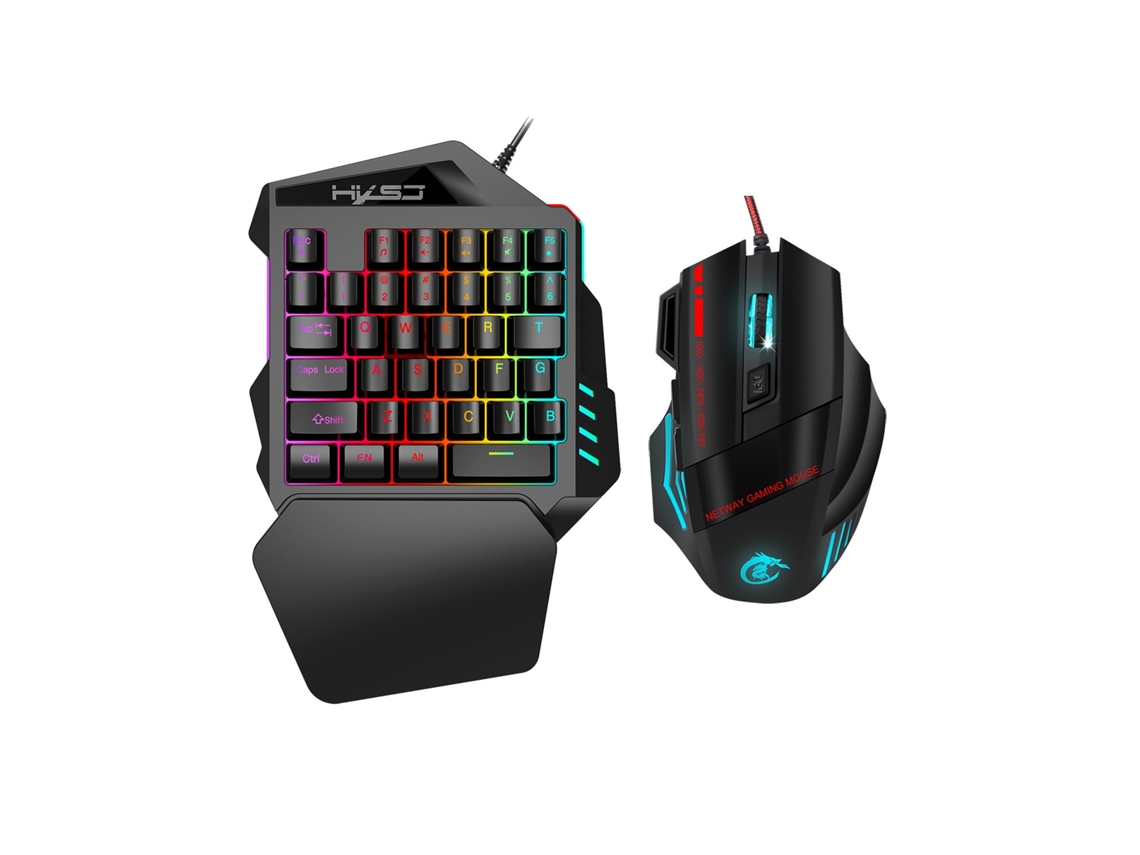 Lurelia Conjunto Teclado E Rato V100, Usb, Led, Gaming, Compacto, Retro, Windows, Android