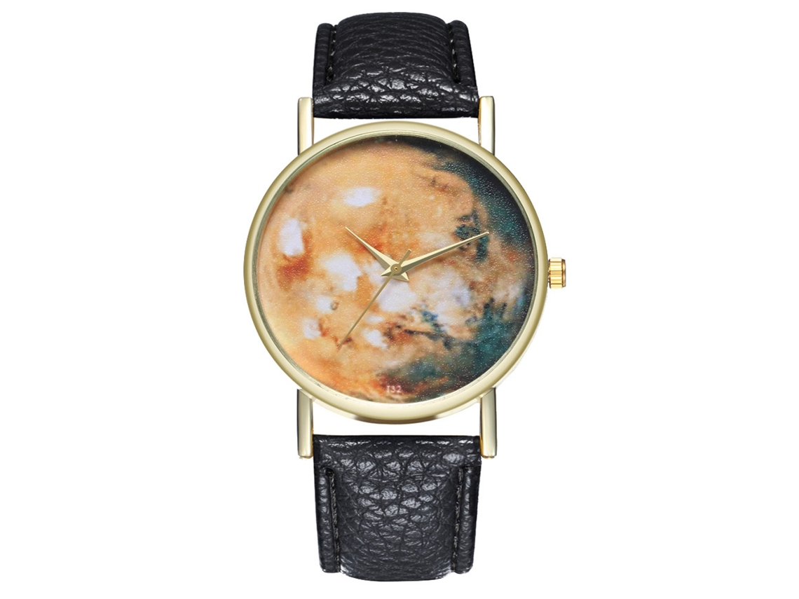 Reloj De Pulsera De Cuarzo Con Correa De Pu Para Hombre Y Mujer Moda Simple T32-a Negro