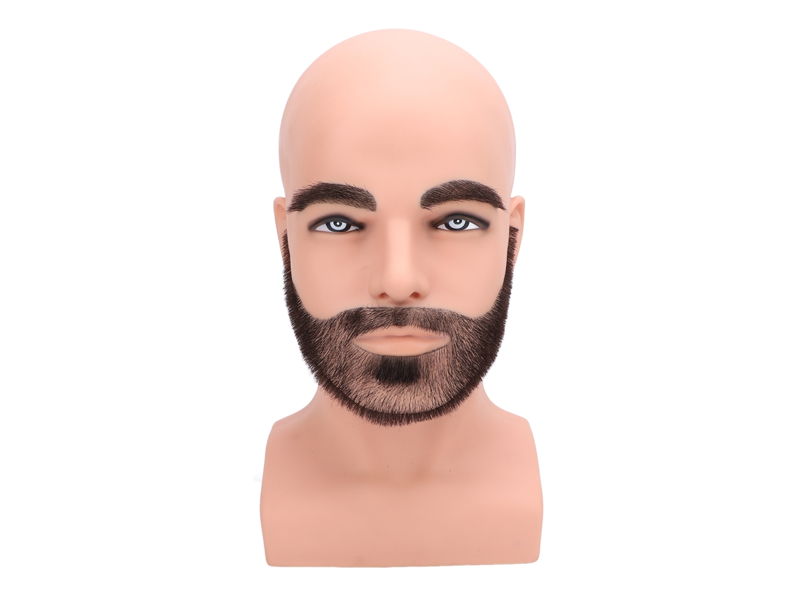 2026 cabeça de Manequim Calva com Barba para Prática de Barbearia de Alta Qualidade e Reutilizável