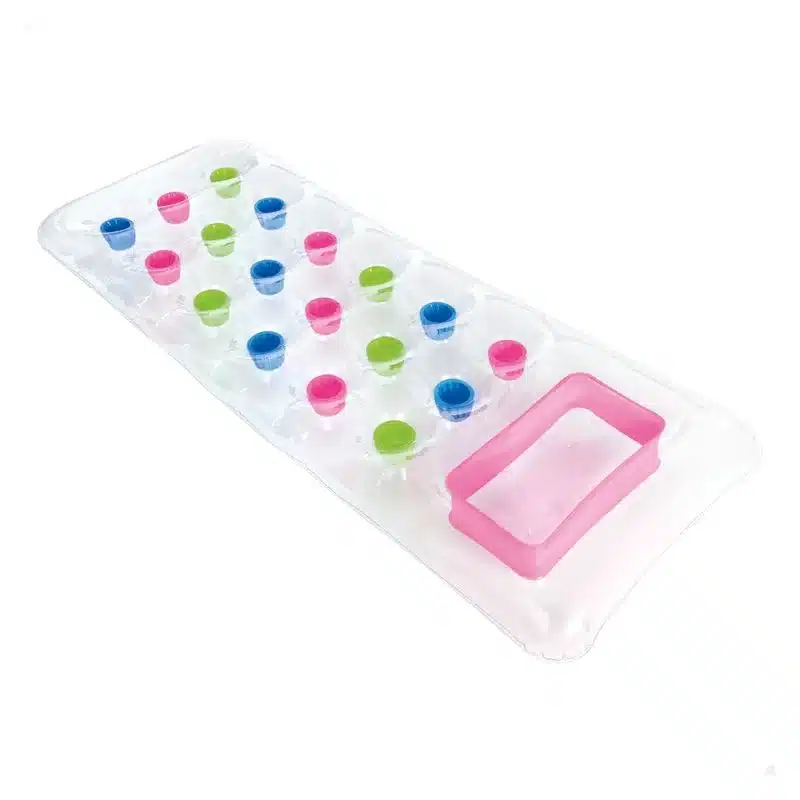 Colchoneta Hinchable De 18 Posavasos Trasnparentes Surtido Intex 59894 Colorbabyp24