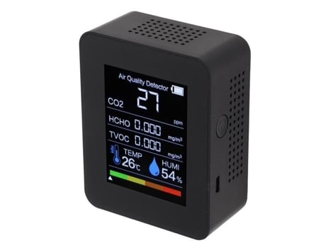 Detector de qualidade do ar EJ.life - Monitor portátil de CO2 - Display digital colorido EJ.LIFE
