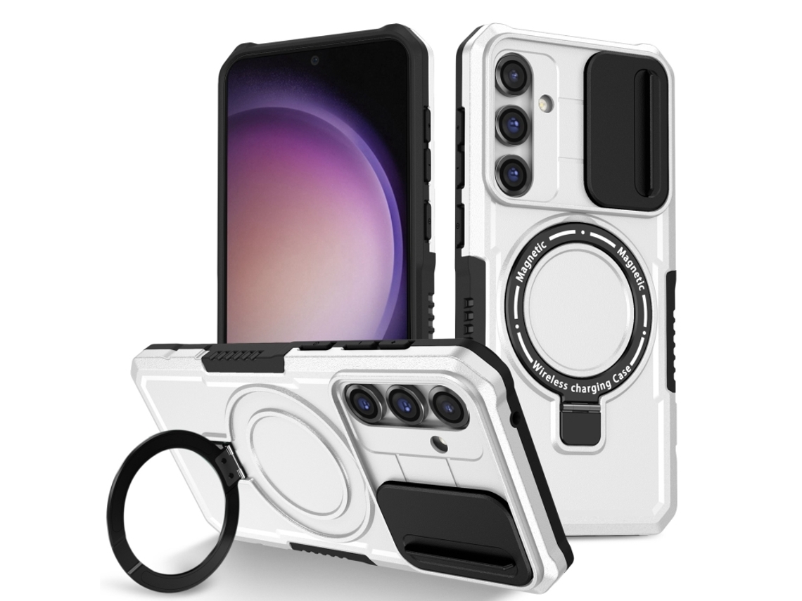 Capa Zruxe Compativel Com Samsung Galaxy S23 Fe 5g (camshield - Magsafe - Tpu - Híbrido - Pc - Preto - Branco)