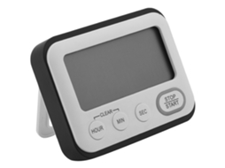 Temporizador Digital de Cozinha com Clip Magnético Lcd Alarme Sonoro e Silencioso para Aula de Cozinha Crianças Negro
