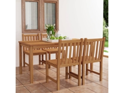 Pcs Conjunto De Jantar Para Jardim Madeira De Teca Maciça Dkd Home Decor