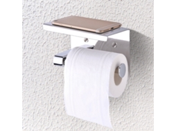 Suporte de papel higiênico para parede em aço inoxidável SUS304 com prateleira, durável e elegante S/MARCA