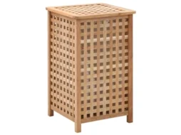 Vidaxl Cesto Para Roupa Suja 39x39x65 Cm Madeira De Nogueira Maciça