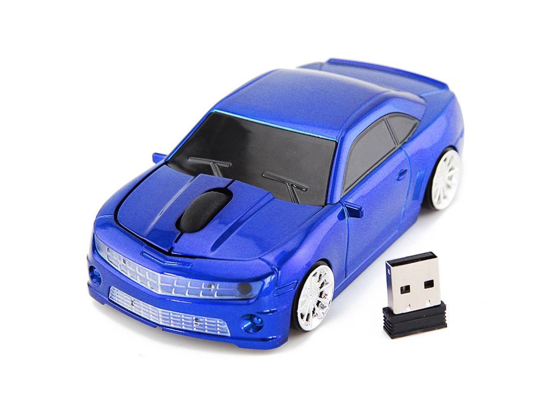 Rato Sem Fio Em Forma De Carro Esportivo Azul