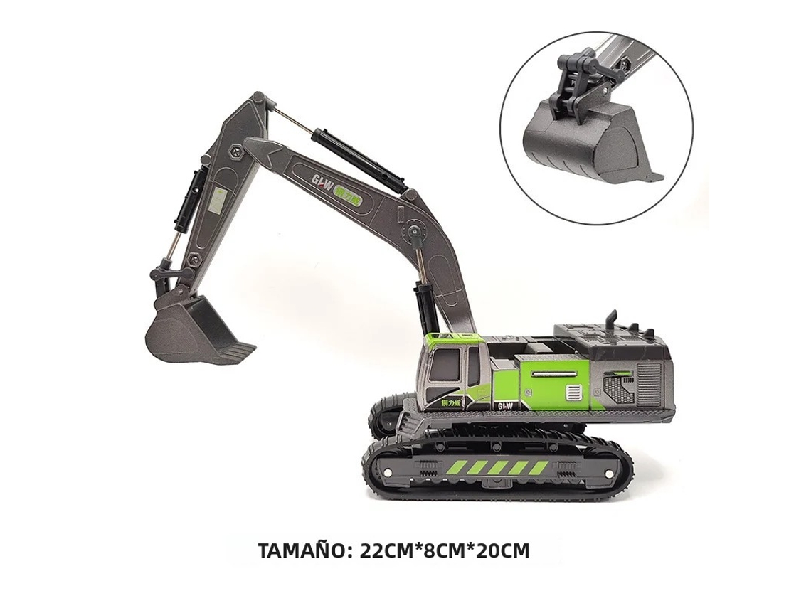 (escavadeira 2) Brinquedo Infantil De Metal Com Acionamento Por Inércia - Veículo De Engenharia - Escavadeira/bulldozer