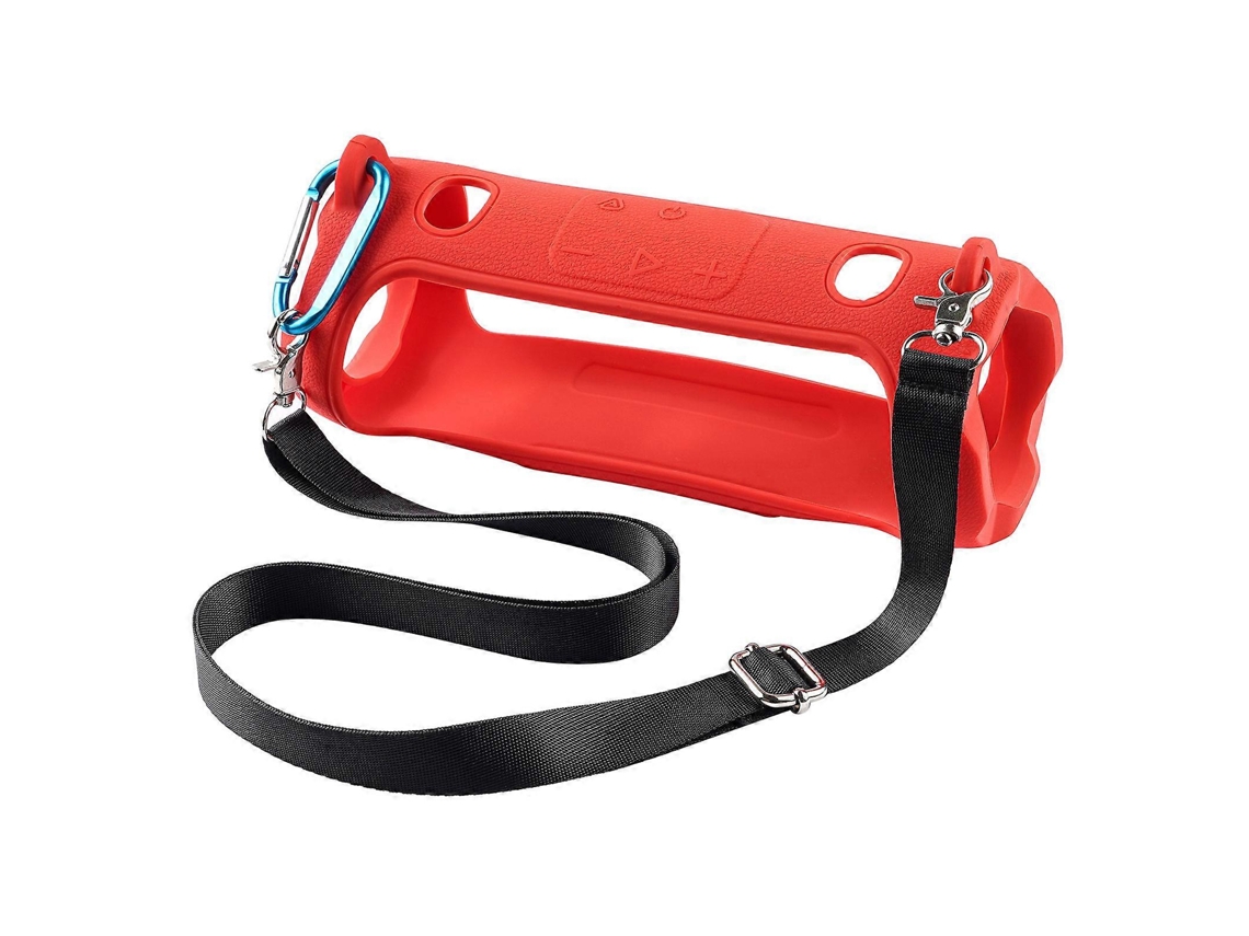 Capa De Silicone Durável Para Alto Falante Portátil Charge 6, Capa Antiderrapante À Prova De Poeira Com Alça De Transporte, Vermelha Olysi Shop