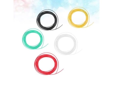 5pcs caneta de impressão 3D recarga de filamento 1,75mm PLA (ABS 5M preto, branco, amarelo, vermelho e fio de impressora 3D WINOMO
