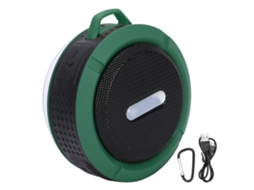 Caixa De Som Bluetooth Com Gancho E Ventosa Subwoofer Mini À Prova D'água Para Esportes Ao Ar Livre Verde