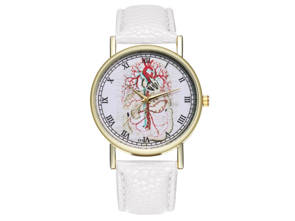 Reloj Analógico Unisex De Cuero Pu Para Parejas Estudiantes (blanco)