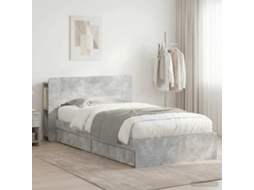 Vidaxl Estrutura De Cama Com Armazenamento Com Gaveta Cinzento Cimento