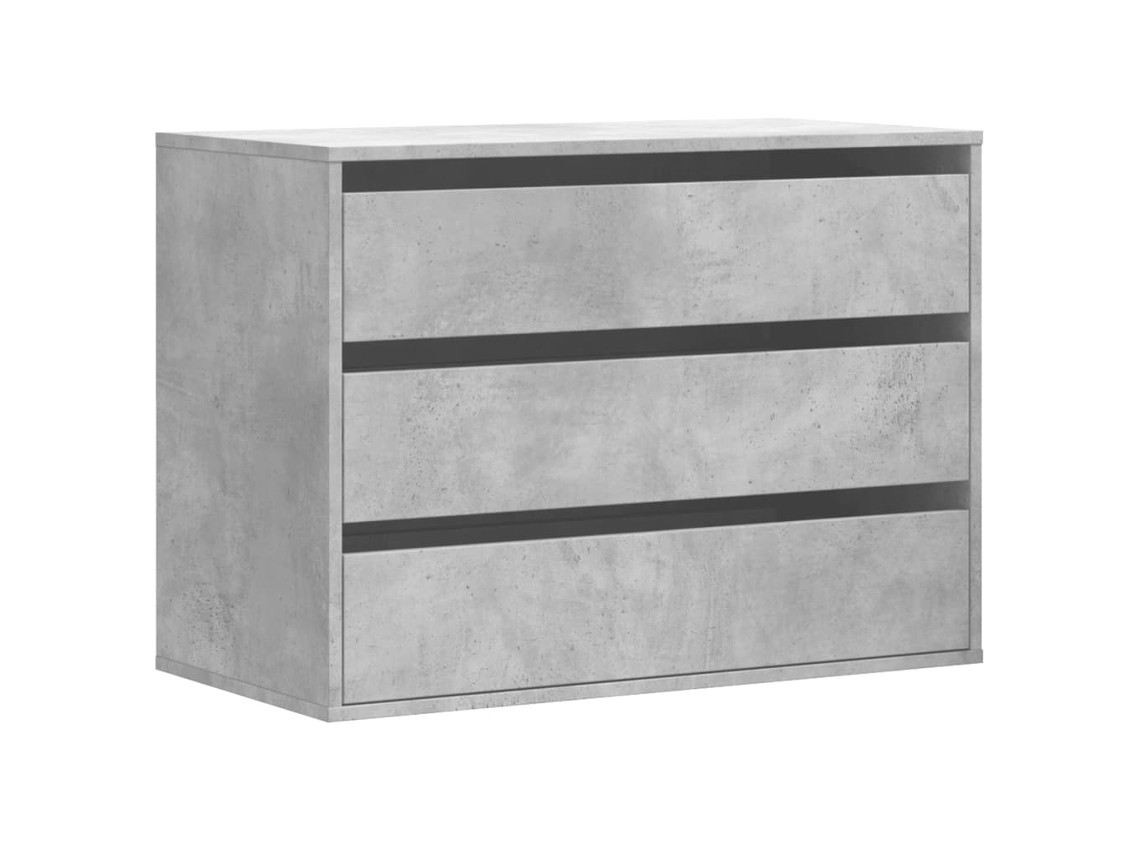 Chest Of Drawers, Chests Of Drawers Vidaxl Cinzeto Madeira Processada (80 X 41 X 58 Cm)