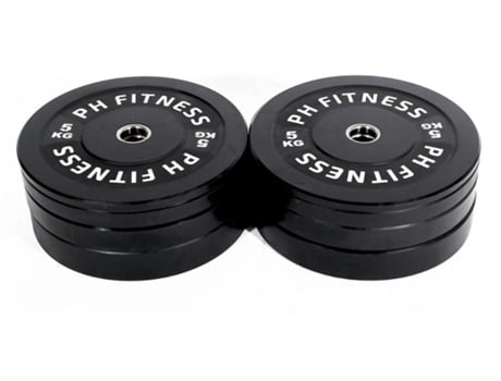 Conjunto Bumper Plates 35kg Discos De Peso 50mm Musculação Crossfit E Treino Em Casa Ph Fitness