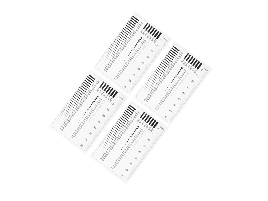 Conjunto De 4 Réguas De Plástico Branco Para Medição Precisa De Defeitos.