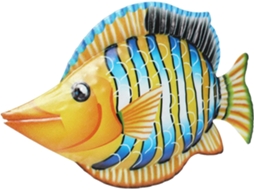 Decoração Parede Ferro Peixe Laranja Fácil Pendurar Interiores Exteriores Leve GOKOCO
