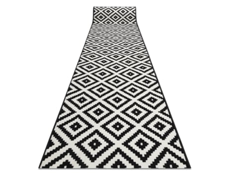 Passadeira Bcf Morad Ruta Diamantes Preto / Creme 80 cm