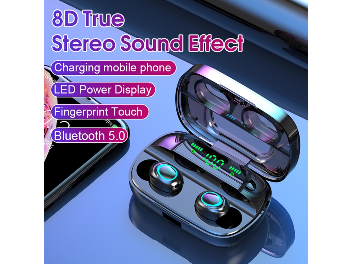 Fones De Ouvido Bluetooth 5.0 Tws Com Microfones Duos Touch Control Caixa De Carregamento Display Digital