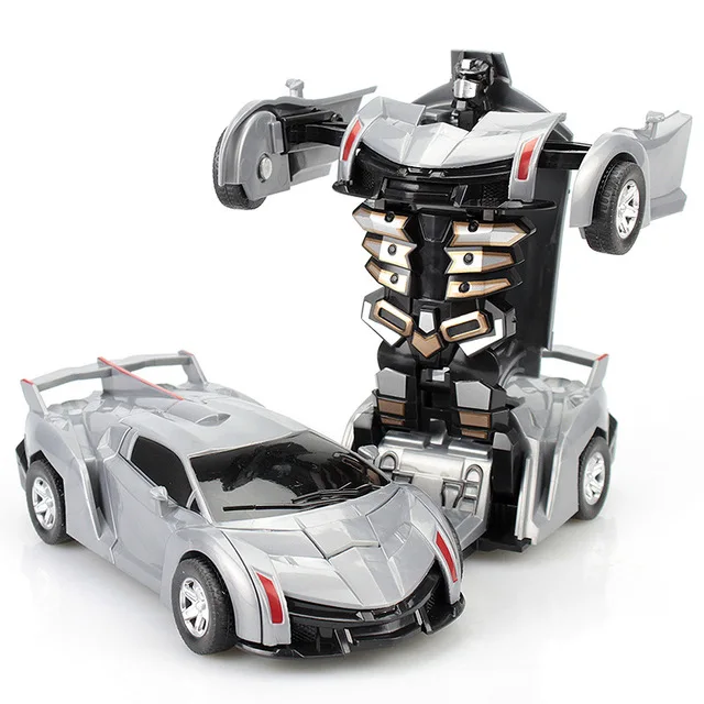 (estilo 3 Cinza) Mini Carrinho De Brinquedo 2 Em 1, Robô Com Transformação Automática, Não Requer Pilhas