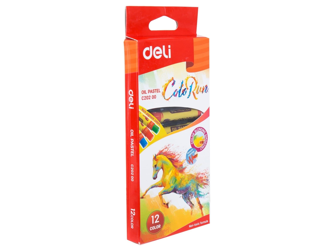 Pastel Oleo Deli Colorun com 12 Cores