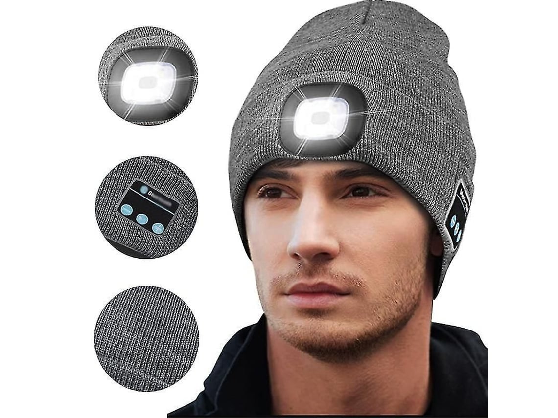 2026 gorro de Punto Unisex com Alto falantes Bluetooth e Luz Led para Corrida, Presente de Natal para Homem e Mulher