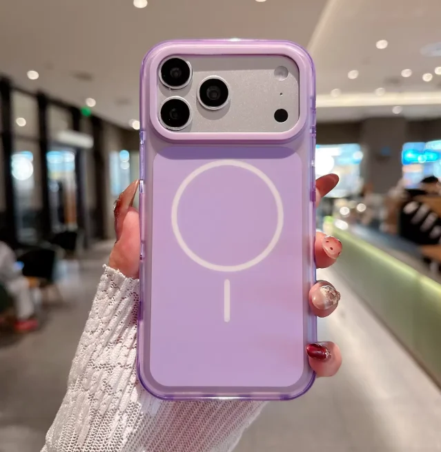 (roxo, Iphone 15 Plus) Capa Magnética Para Celular Com Proteção Contra Impactos Por Airbag, Compatível Com Carregamento Sem Fio Magsafe.
